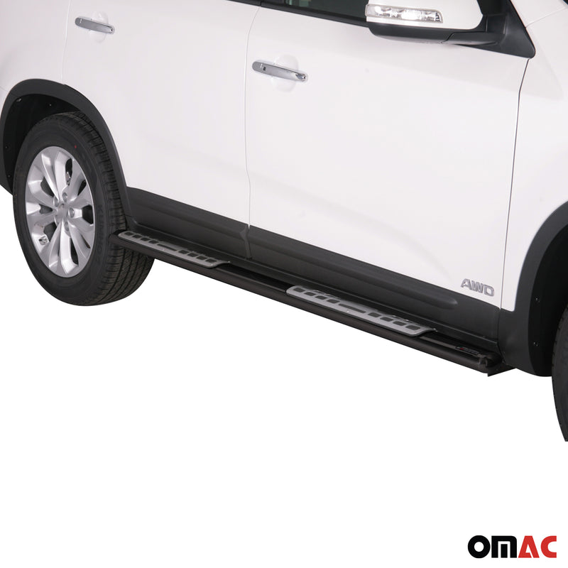 Minigonne laterali in acciaio inossidabile per Kia Sorento 2012-2014 Nero