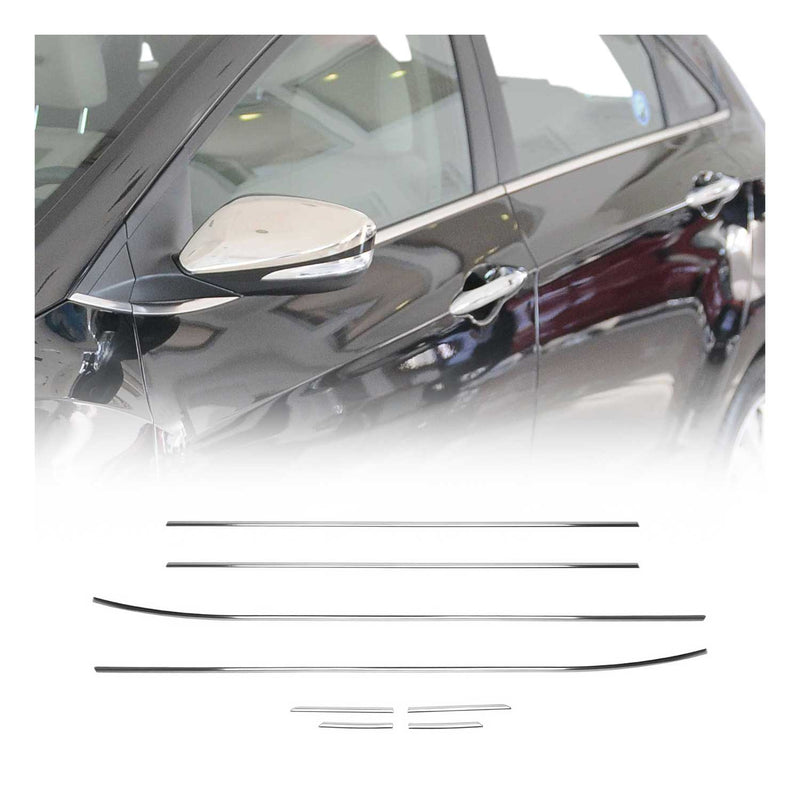 Strisce di finitura per finestrini per Hyundai i30 hatchback 2012-2017 in acciaio inox, 8 pezzi