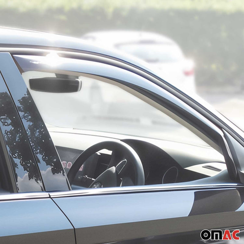 Deflettore antivento e antipioggia per Skoda Scala 2019-2025 in acrilico scuro, 4 pezzi