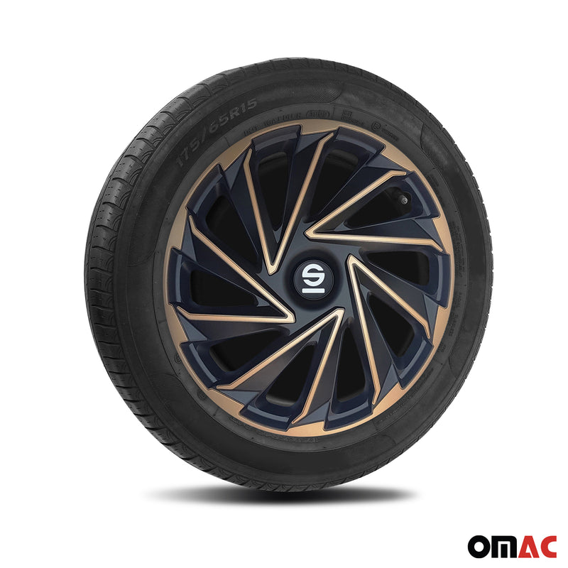 Coprimozzi Sparco 15 pollici Varese Oro Nero 4 pezzi
