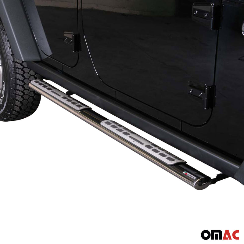 Minigonne laterali in acciaio, tubi sottoporta per Jeep Wrangler 2007-2018, argento