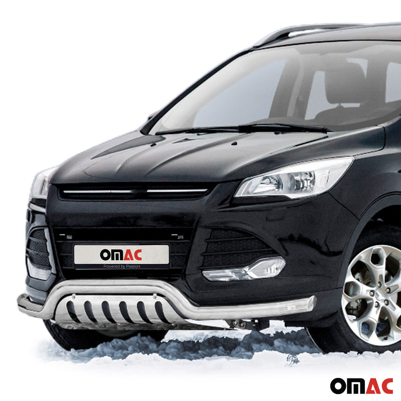 Barra di protezione anteriore in acciaio inox per Ford Kuga 2012-2017 ABE Silver Protection 