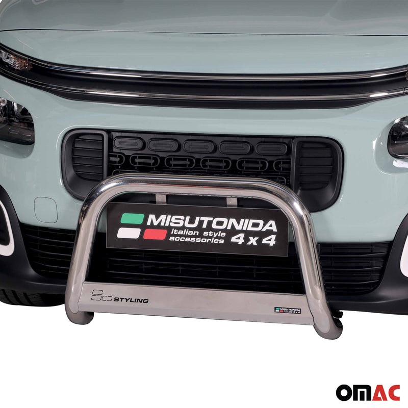 Barra di protezione anteriore per Citroen Berlingo 2018-2025 ø63mm acciaio argento 