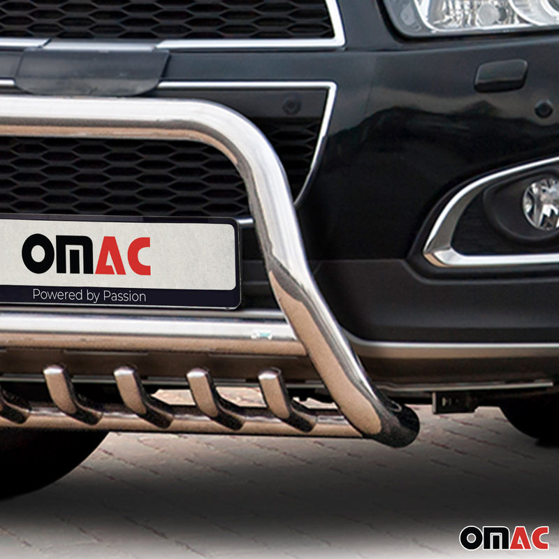 Protezione anteriore per Chevrolet Captiva 2012-2015 con ABE acciaio argento 