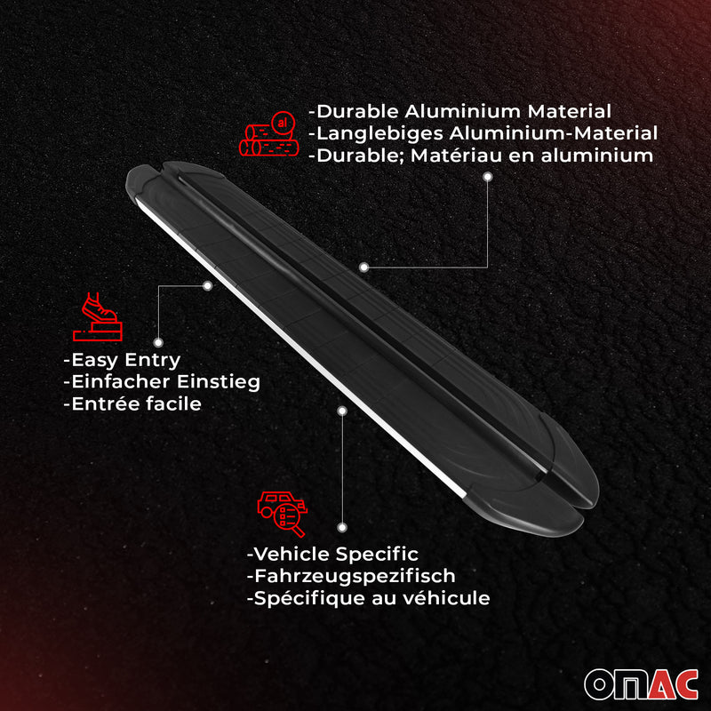 Pedane laterali per Kia Sorento 2015-2020 alluminio nero argento