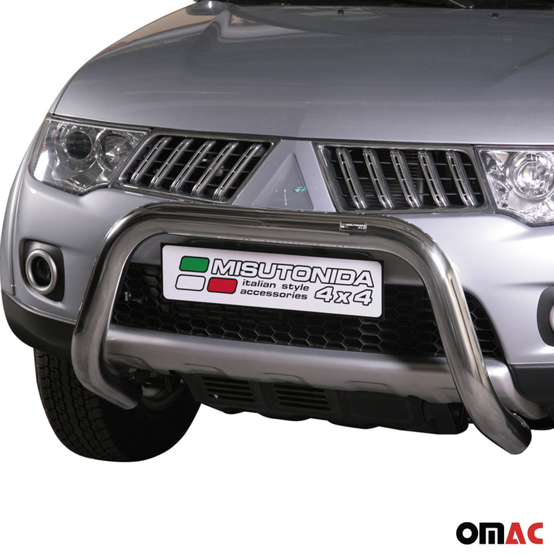 Protezione anteriore per Mitsubishi L200 2010-2015 ø76mm acciaio argento