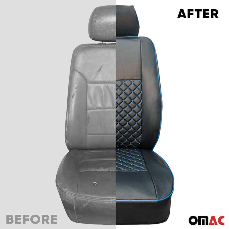 Coprisedili per Mercedes Vito W639 2003-2014 Pelle Nero Blu 2+1