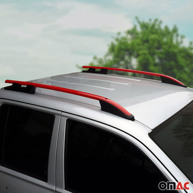 Barre trasversali per tetto in alluminio per VW Amarok DoubleCab 2010-2022 ABE Rosso 2 pezzi