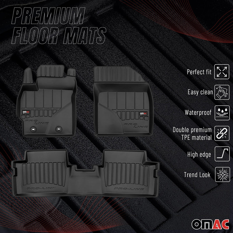 Tappetini in TPE neri per Toyota Corolla X 2006-2013, 3 pezzi