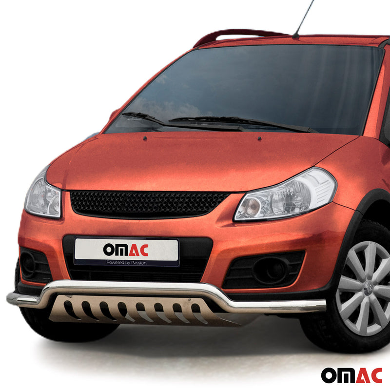 Protezione anteriore per Suzuki SX4 2006-2013 con ABE in acciaio inox argento 