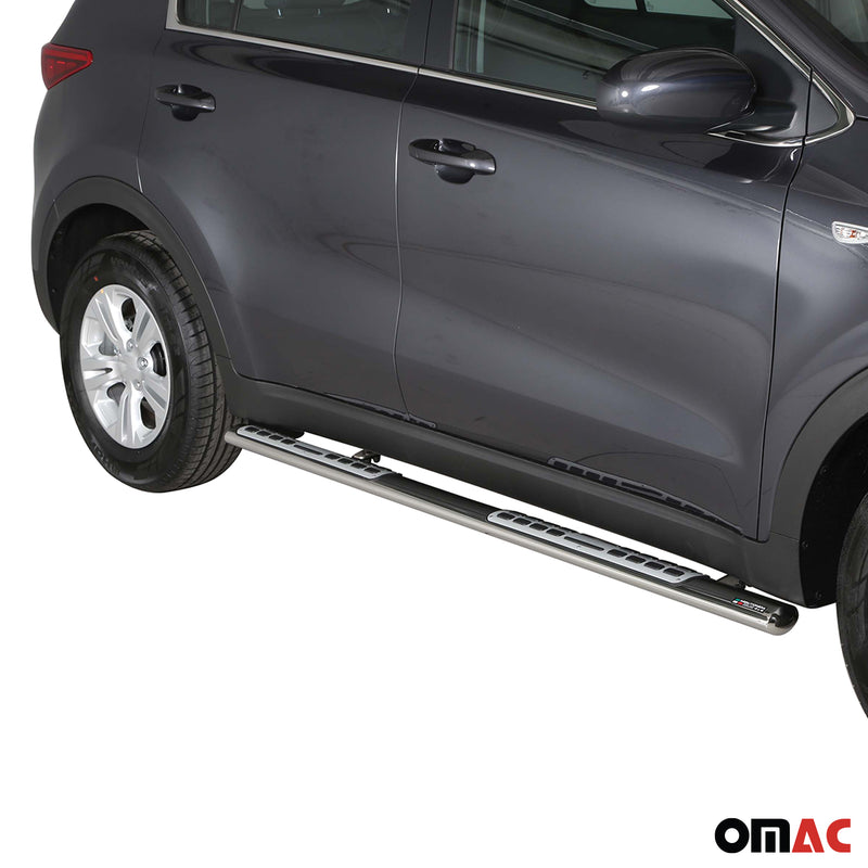 Minigonne laterali in acciaio inossidabile per Kia Sportage 2016-2018 Argento