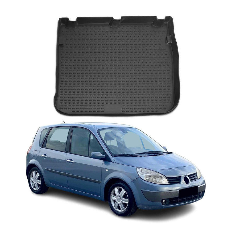 Tappetino per bagagliaio per Renault Scenic 2003-2010 Gomma TPE Nero