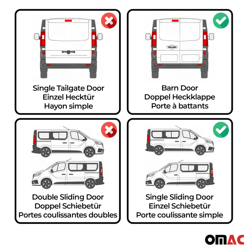 Tendina parasole MISURA per VW Crafter 2006-2025 Porta Posteriore Centrale Doppia Rosso 10x