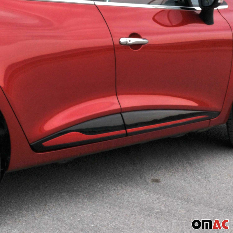 Striscia di protezione per portiera laterale per Renault Clio 2012-2019 in acciaio inox rosso 4x 