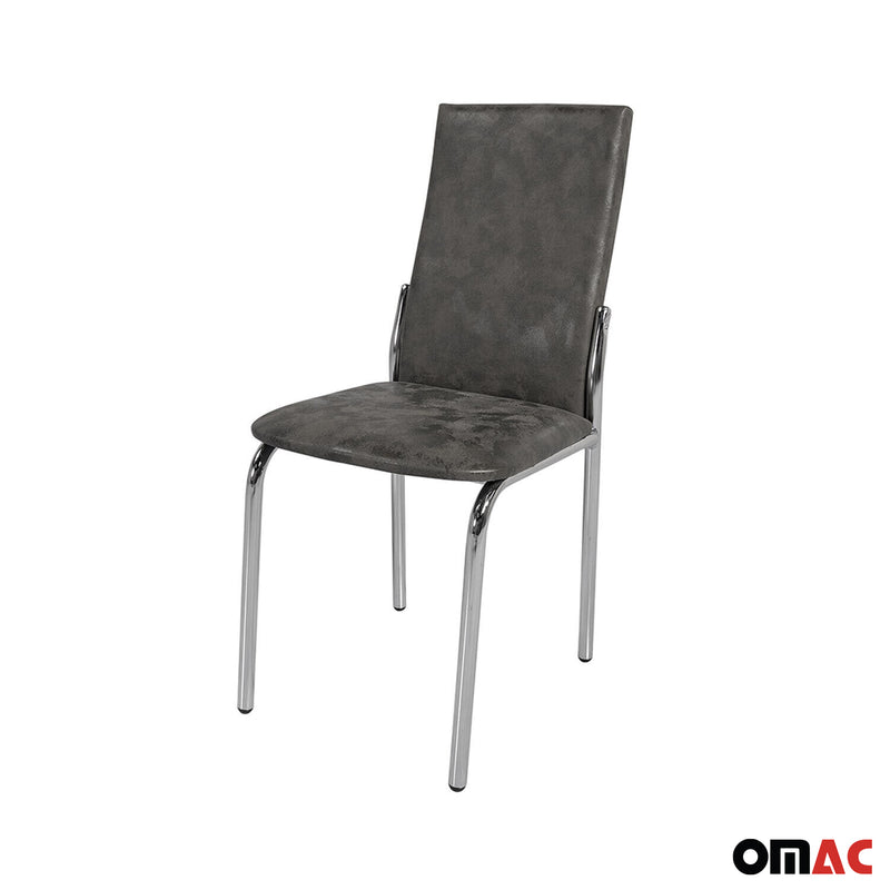 Sedie da pranzo, sedie da cucina, sedia Sarp grigio 4x in pelle artificiale