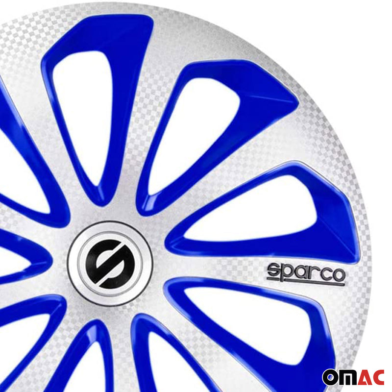 Coprimozzi Sparco 16 pollici Sicilia Argento Blu Carbonio 4 pezzi