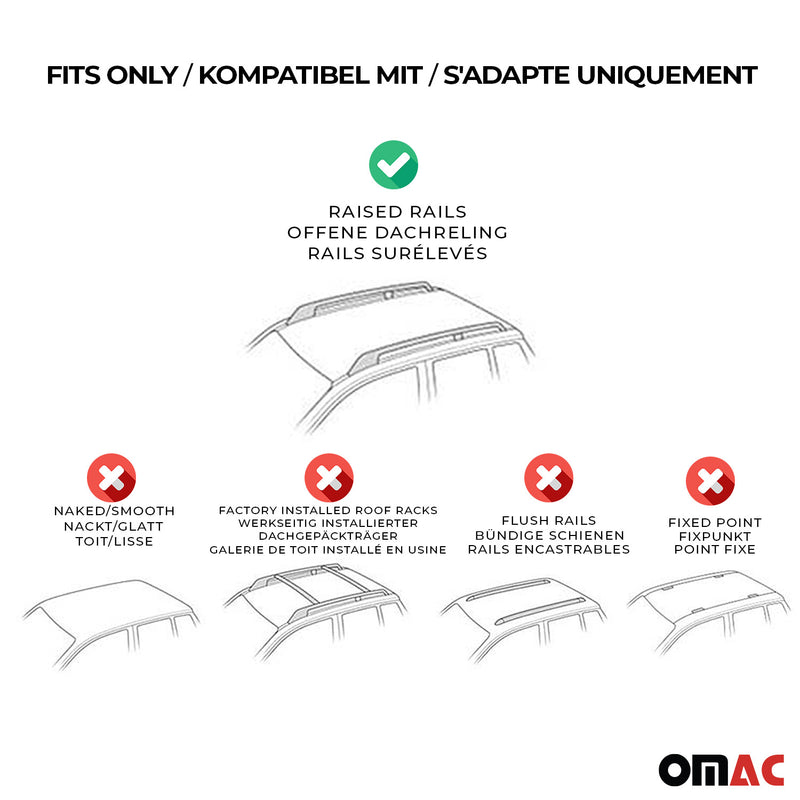 Portapacchi da tetto per Opel Vivaro 2014-2024, railing in alluminio argento, 3 pezzi