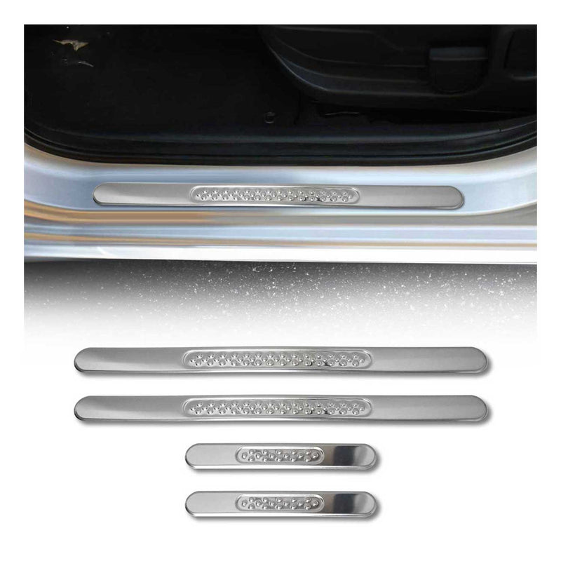 Soglie porte per Opel Astra 1991-2025 in acciaio inox argento 4 pezzi