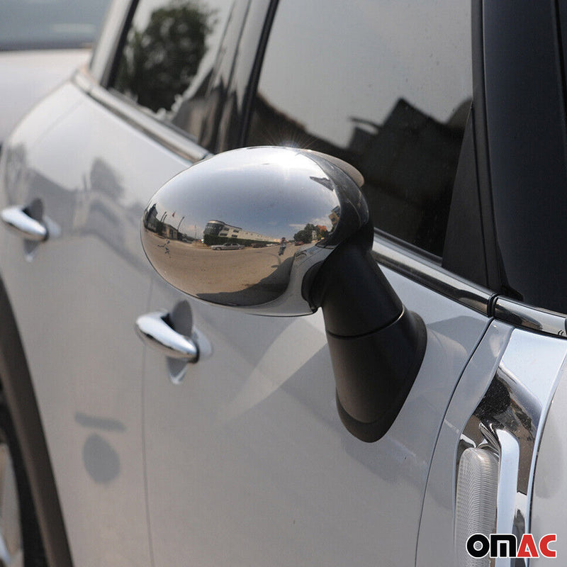 Calotte specchietti retrovisori per Mini Cooper R56 2006-2014 in acciaio inox argento