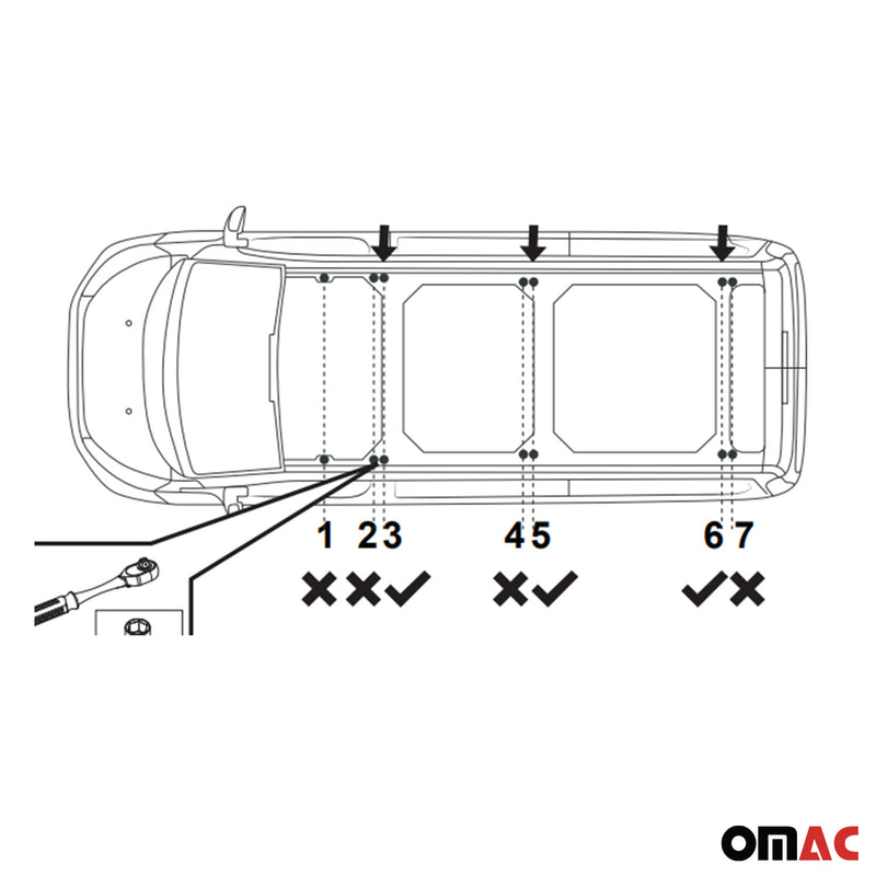 Barre portatutto per Ford Transit Tourneo Custom 2023-2025 Alu Silver L2