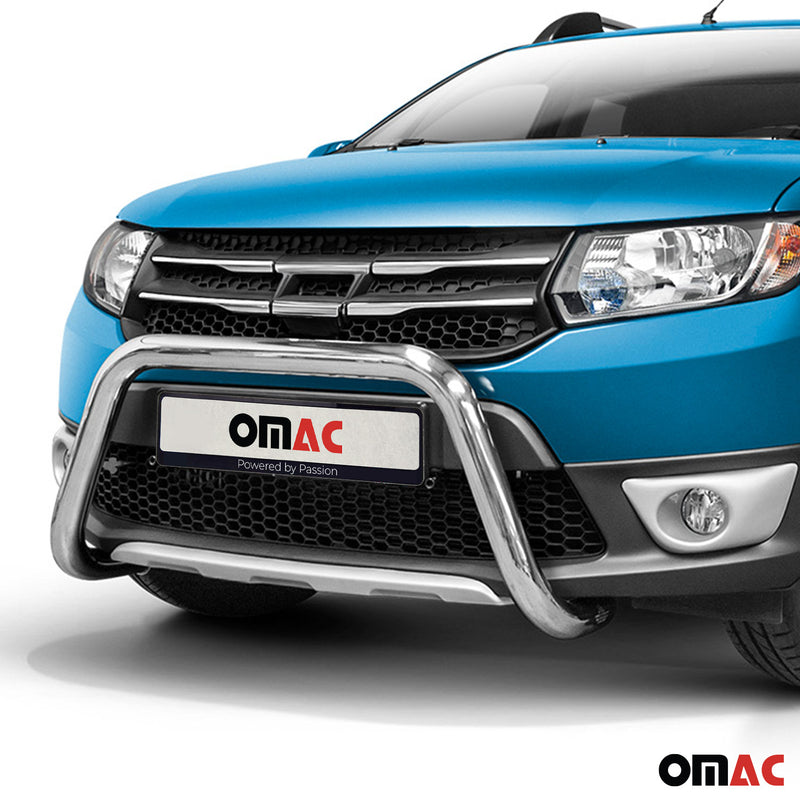 Protezione anteriore per Dacia Sandero Stepway 2012-2016 acciaio argento ABE