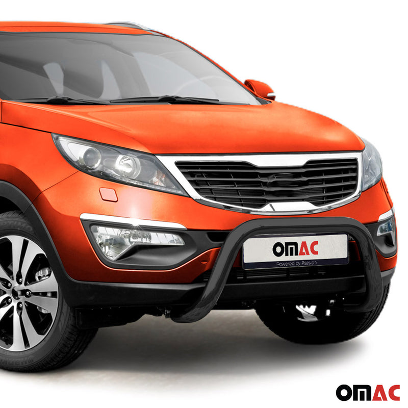 Barra di protezione anteriore in acciaio per Kia Sportage 2010-2015 con ABE Nero 