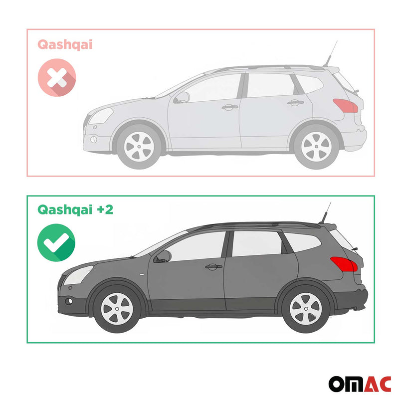 Pedane laterali per Nissan Qashqai +2 NJ10 2008-2014 Alu Nero