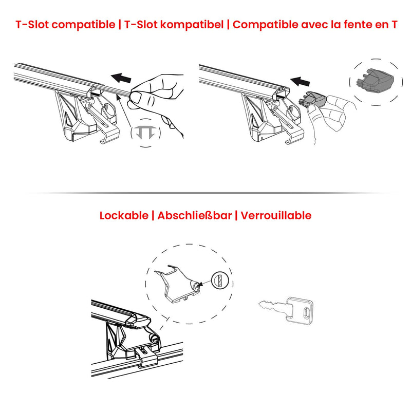 Dachträger Grundtäger für Leapmotor C10 2023-2025 100kg Alu Schwarz 2 tlg ABE
