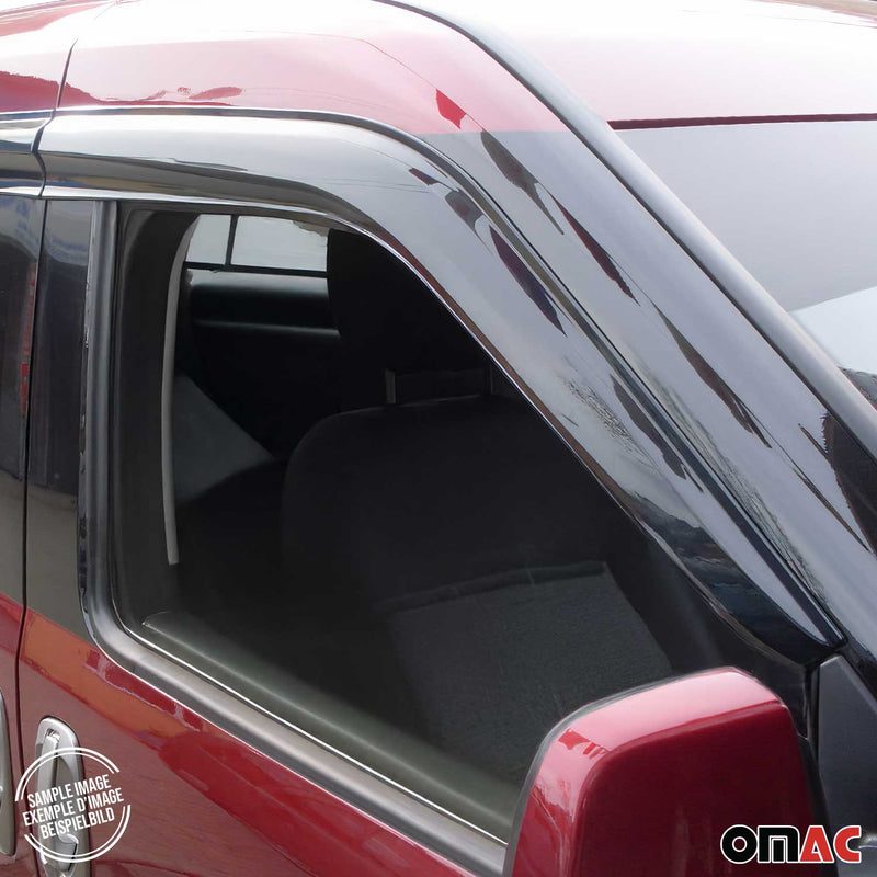 4 deflettori d'aria e deflettori antipioggia per Ford Tourneo Courier 2014-2024 in acrilico scuro