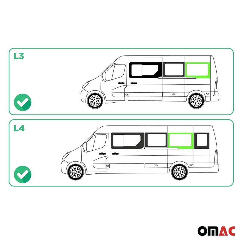 Seitenfenster Auto Fenster für Opel Movano 2010–2021 Links Schiebetür L3 L4