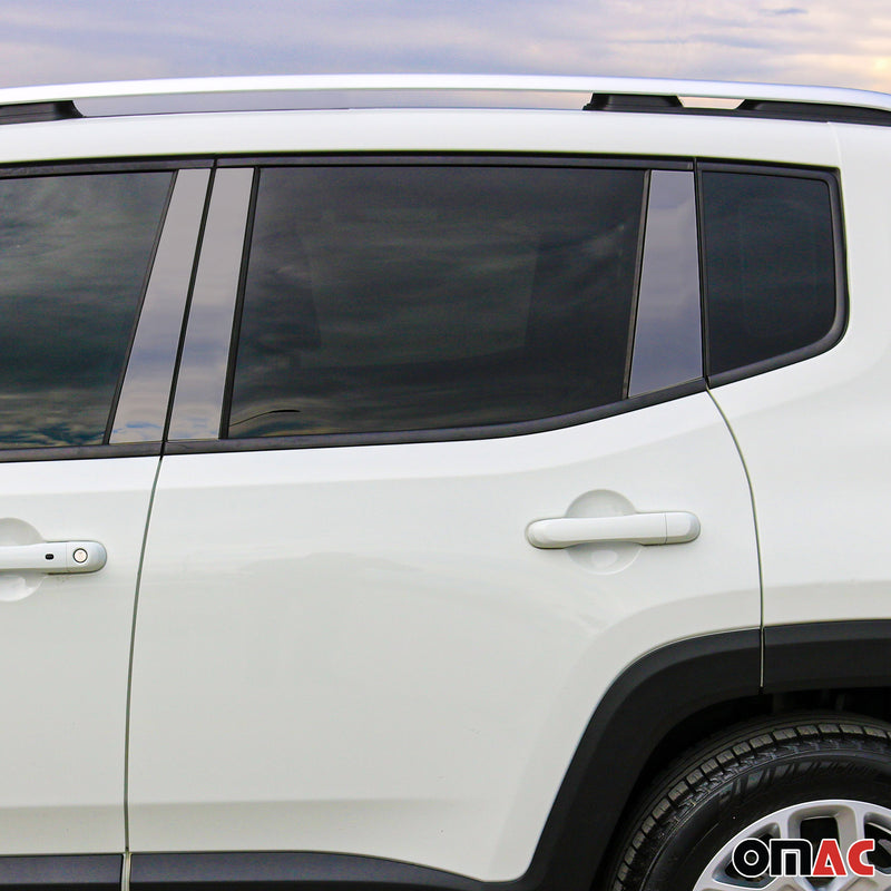 Rivestimento del montante della porta del montante B per Jeep Renegade 2014-2021 in acciaio inossidabile scuro, 6 pezzi