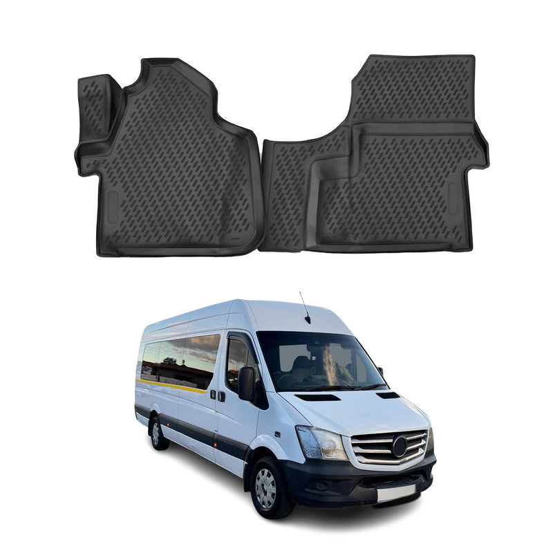 2006-2018 Mercedes Sprinter W906 Fußmatten TPE Schwarz 2 tlg