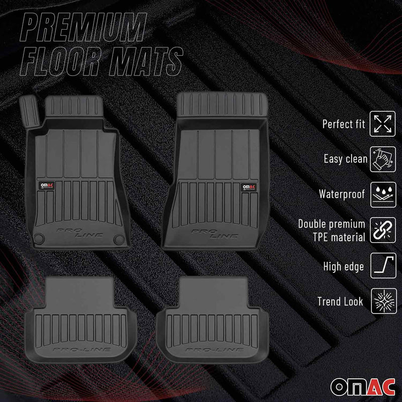 Tappetini Mercedes CLK C209 A209 2002-2010 in TPE nero, 4 pezzi