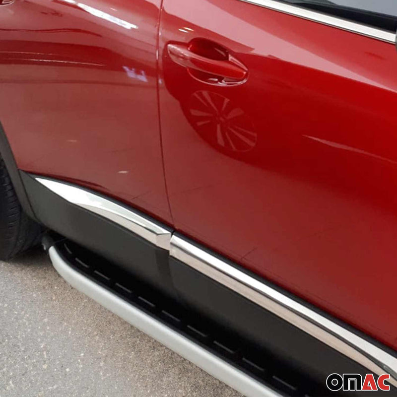Striscia di protezione per portiera laterale per Peugeot 3008 Active P84 2016-2025 Cromata 4x