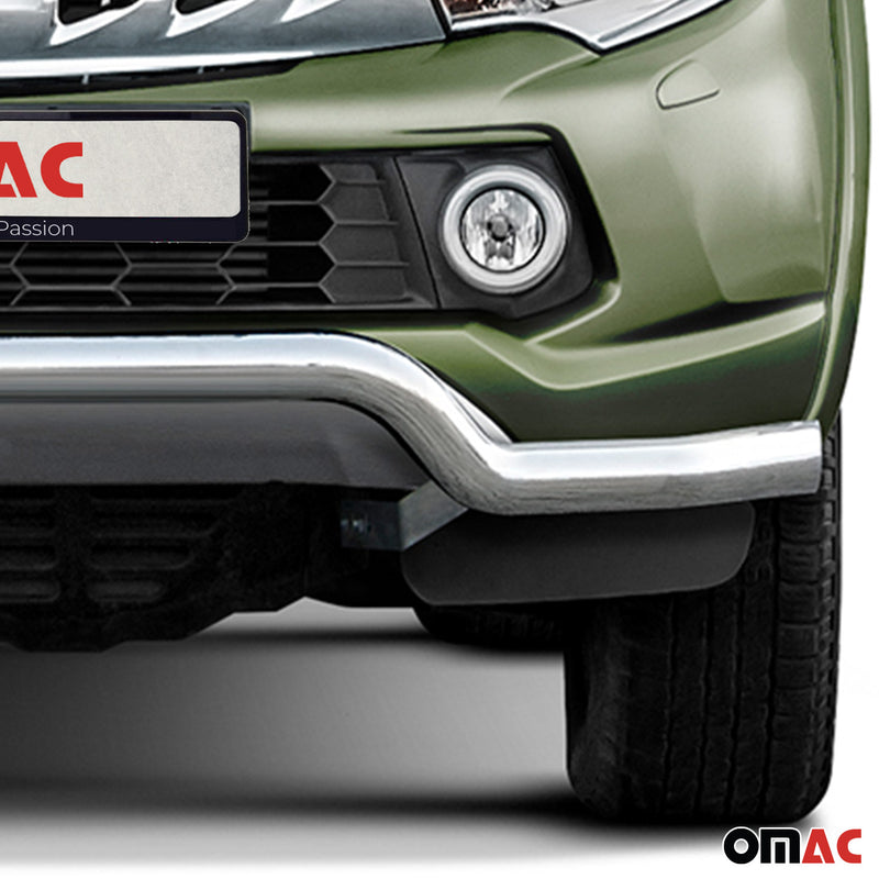 Protezione anteriore per Mitsubishi L200 2015-2022 Argento con ABE Acciaio 