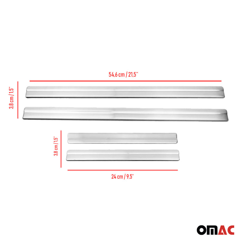 Soglie porte per Nissan Navara 2005-2015 in acciaio inox argento 4 pezzi