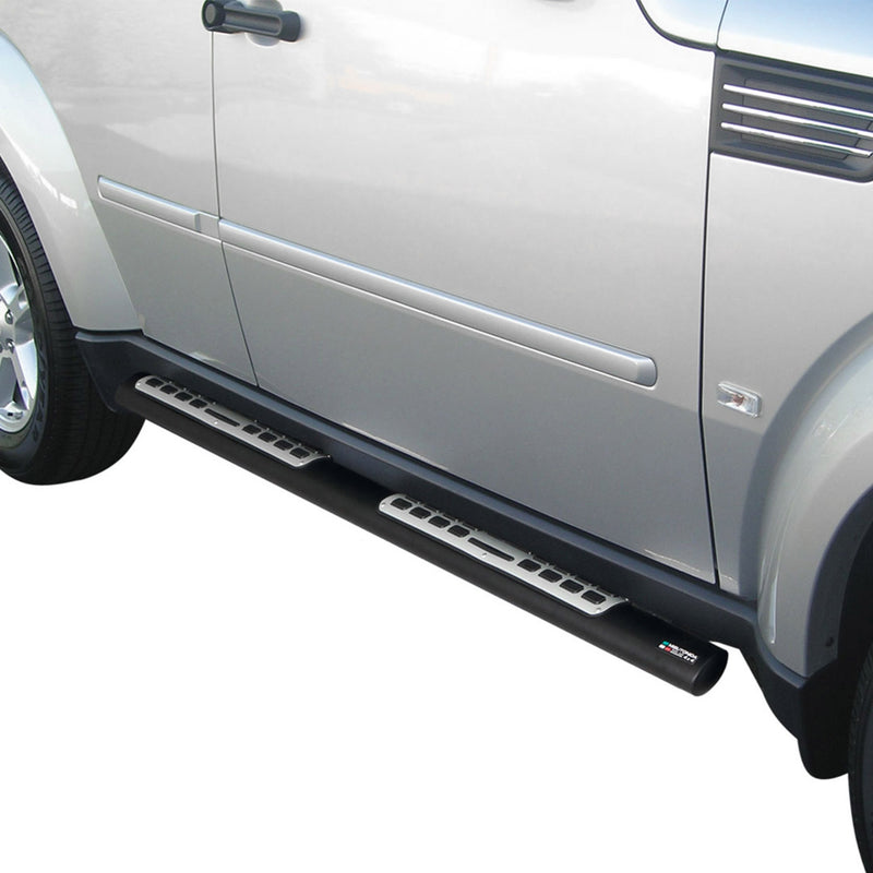Minigonne laterali in acciaio inox per Dodge Nitro 2007-2012 Nero