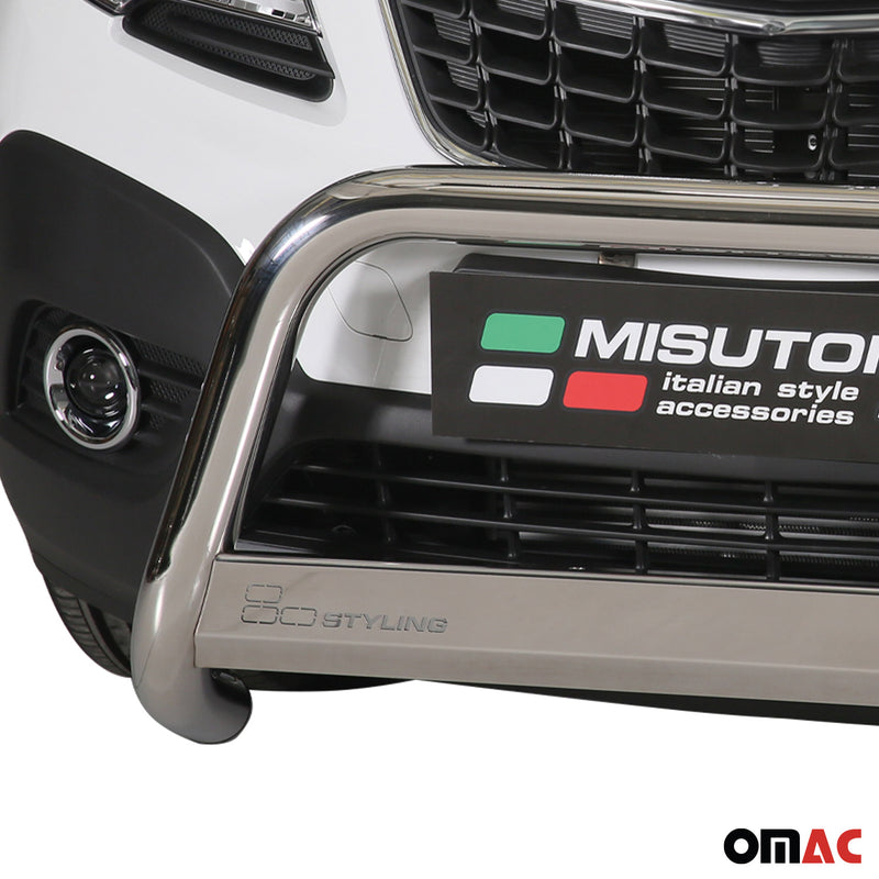 Protezione anteriore per Opel Mokka 2012-2016 ø63mm acciaio argento
