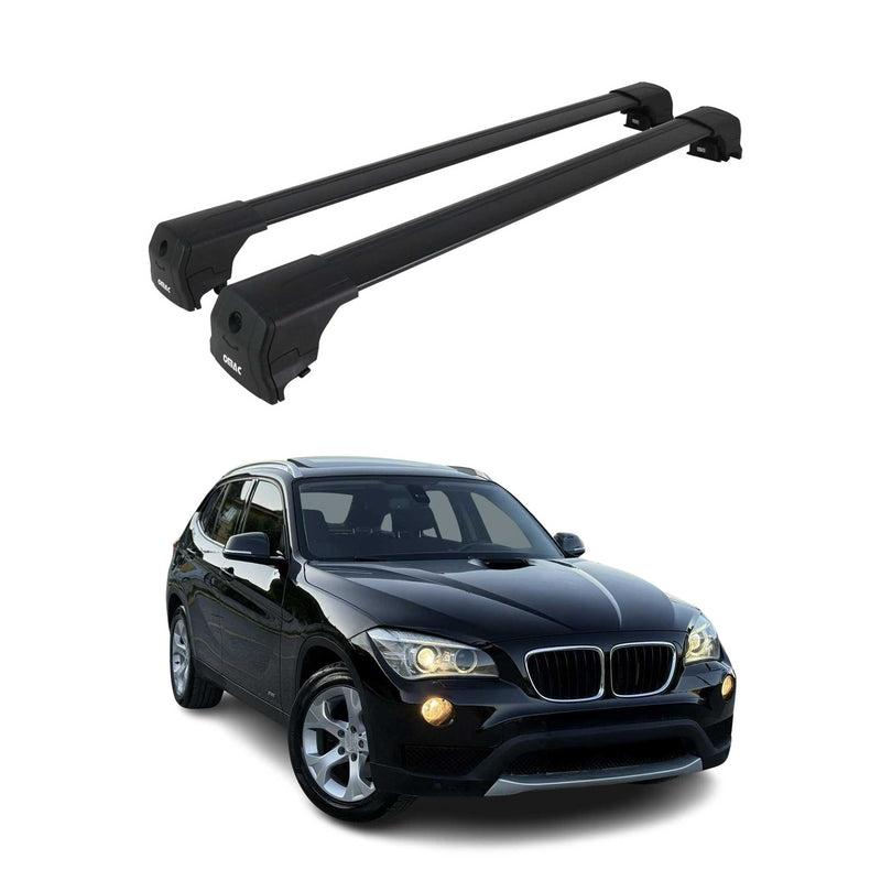 Portapacchi da tetto per BMW X1 E84 2009-2015 ABE portapacchi base in alluminio nero