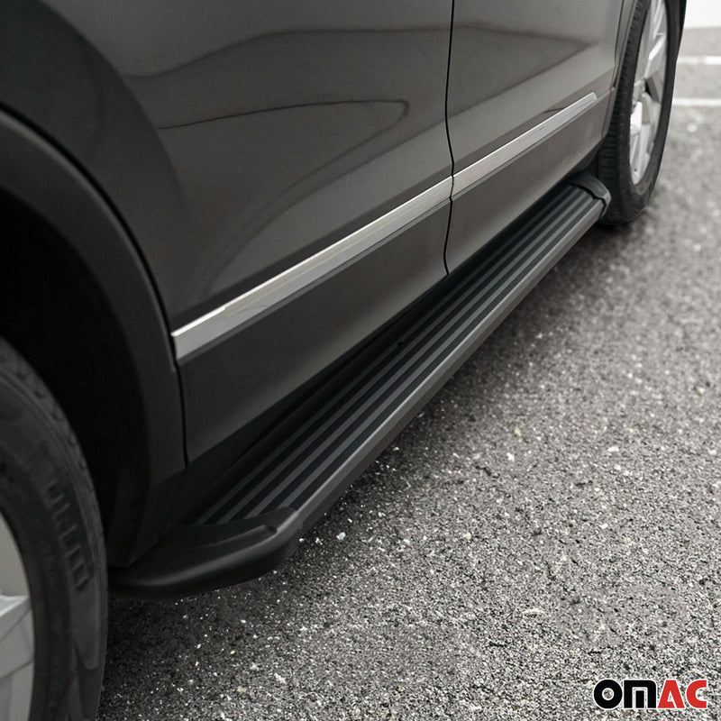 Minigonne laterali pedane sottoporta per Fiat Fiorino 2008-2024 Alu Nero
