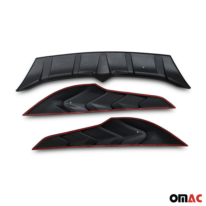 Spoiler posteriore alettone posteriore labbro posteriore per Mitsubishi L200 2019-2025 ABS Nero 3 pezzi 