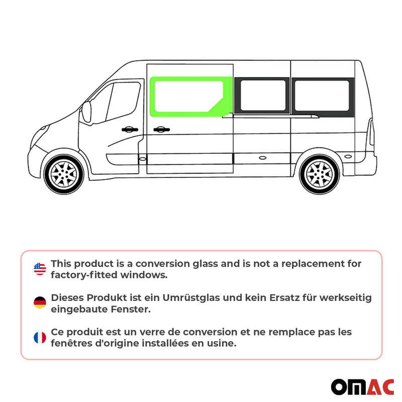 Seitenfenster Auto für Opel Movano 2010–2021 Recht Schiebetür L2 L3 L4 H2