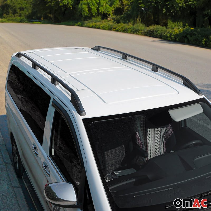 Barre portatutto per VW Caddy 2021-2025 L2 Longer Alu Nero 2x