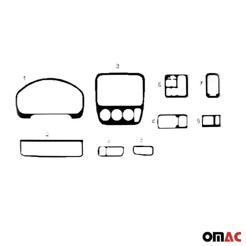 Decorazione interna abitacolo per Honda HR-V 1999-2006 effetto carbonio 13 pezzi 