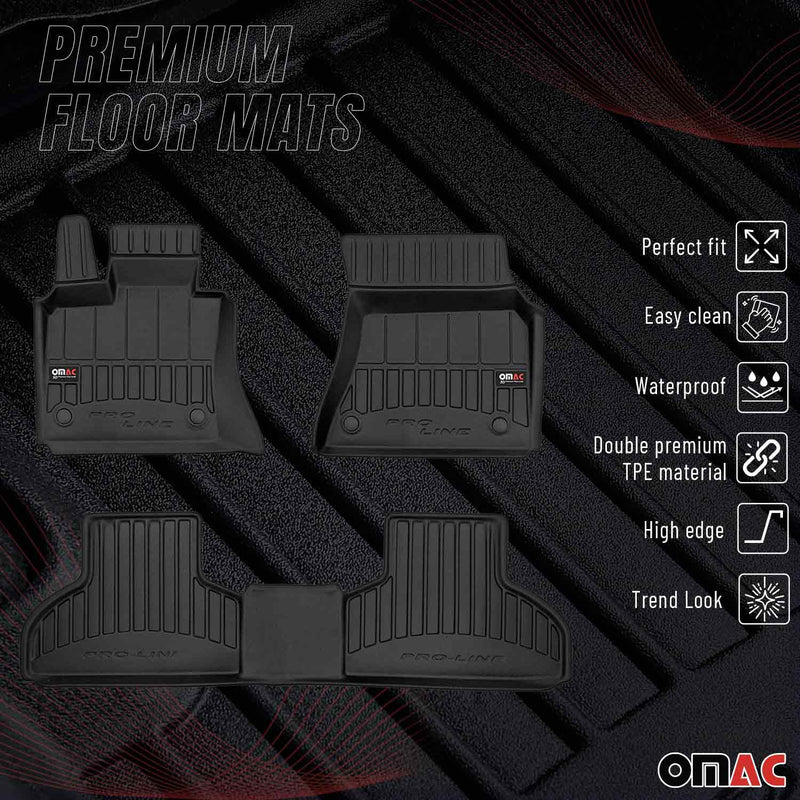 Tappetini BMW X5 F15 F85 2013-2018 in TPE nero, 3 pezzi