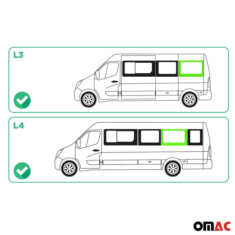 Finestrino laterale auto per Renault Master 2010-2025 Sinistro L3 Centrale L4 Centrale anteriore