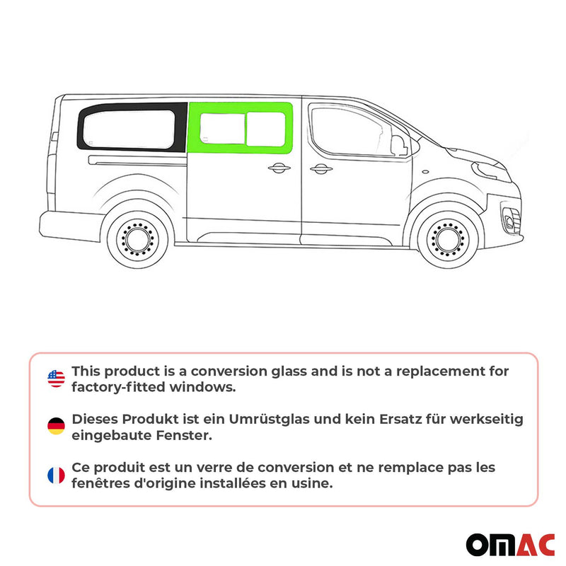 Finestrino laterale scorrevole per Citroen Jumpy 2017-2025 Nero Destro L2 L3