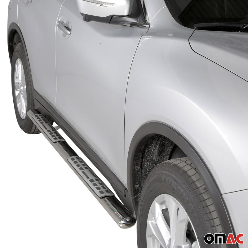 Minigonne laterali in acciaio inossidabile per Nissan X-Trail 2015-2017 Argento