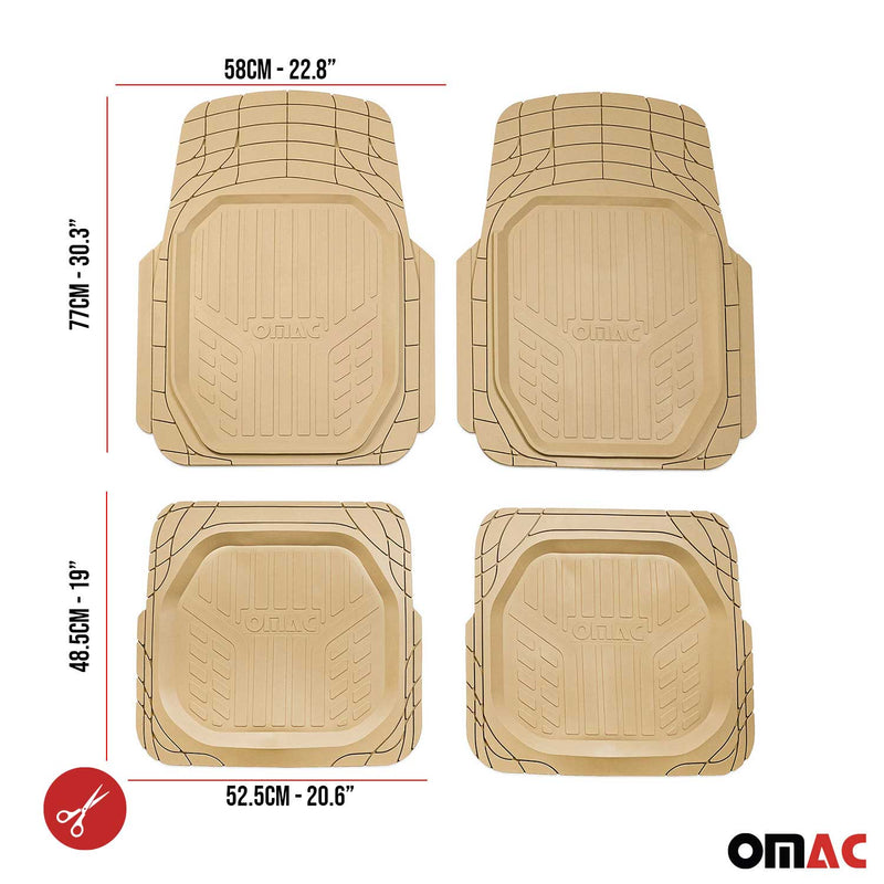 Tappetini Renault Captur tagliabili in gomma beige 4 pezzi