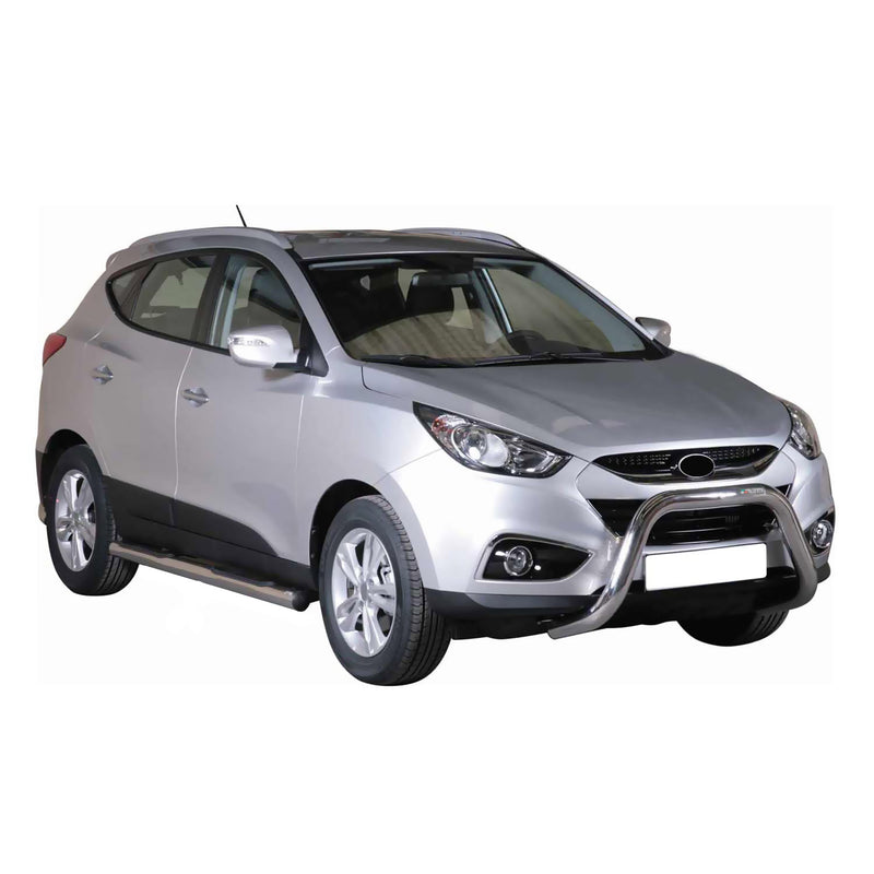 Protezione anteriore per Hyundai ix35 2009-2015 ø76mm acciaio argento